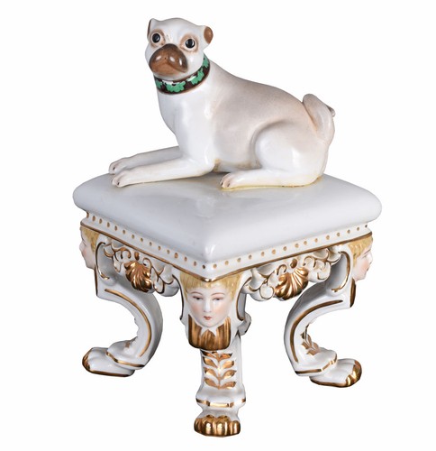 Mops porzellan figur antik - figur,