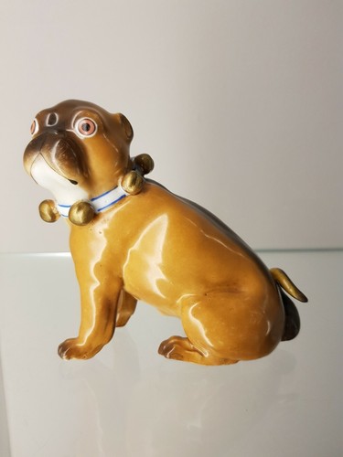 Porzellan mops figur - porzellan,