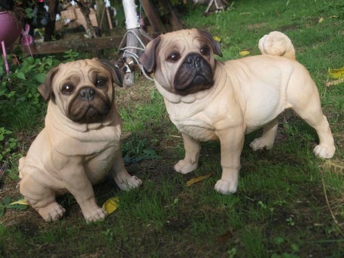 Mops figur lebensgroß deko - mops,