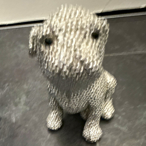 Silberfarbene mops dekofigur - silberfarbene,