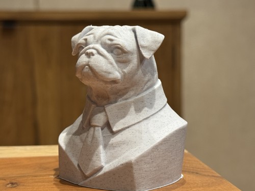 Büste mops als gentleman deko - büste,