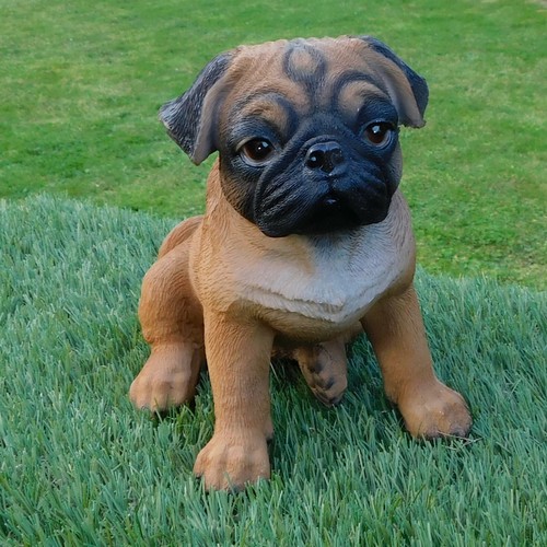 Gartenfigur hund mops welpe - hund,
