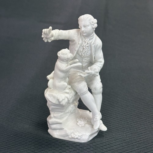 Meissen mann mit mops weiß - mann,