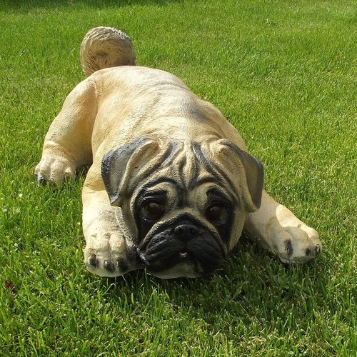 Gartenfigur hund 40cm mops - gartenfigur,