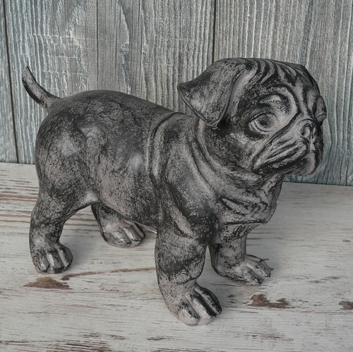 Deko mops grau - grau, 23cm